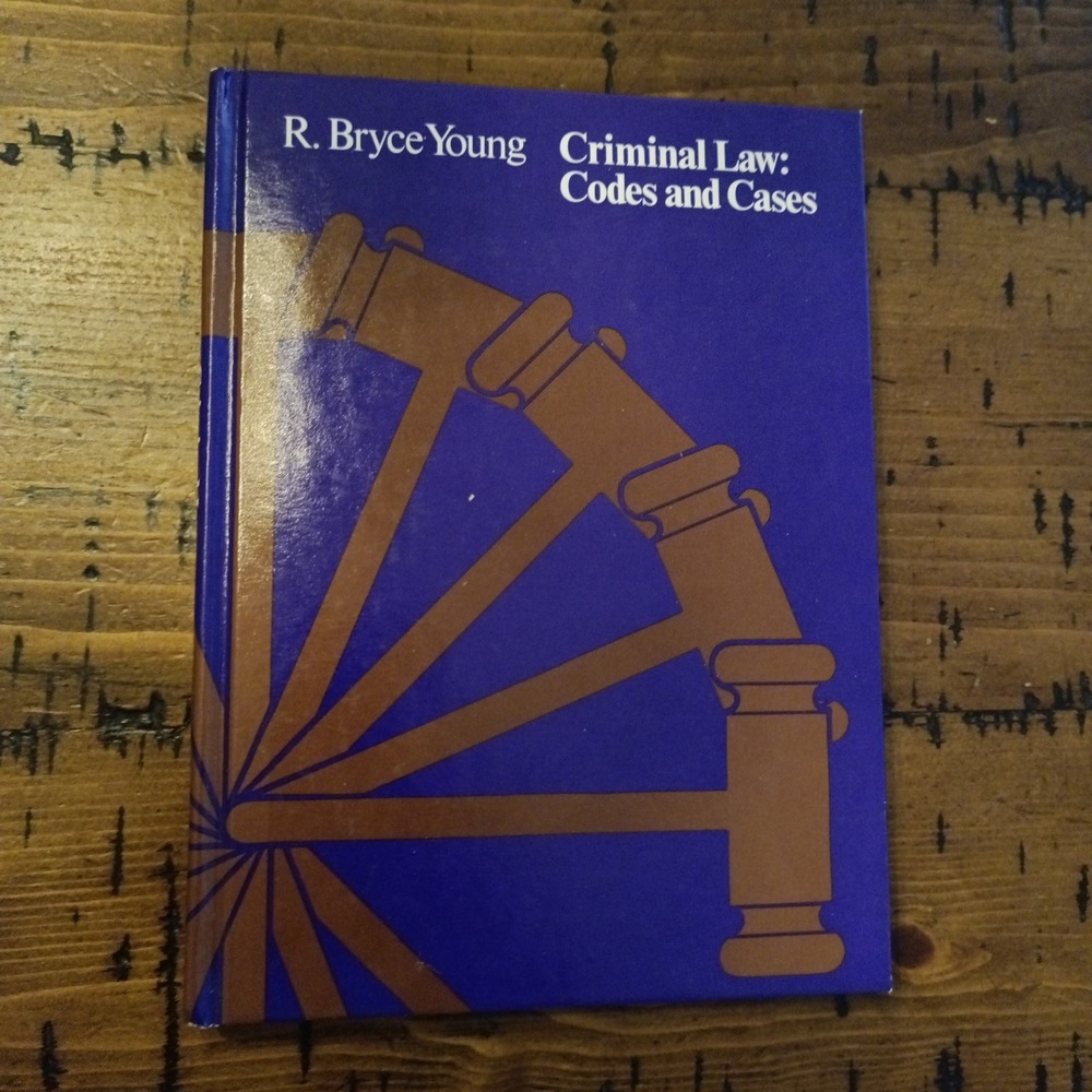 Criminal Law Codes and Cases R. Bryce Young Vintage Hardcover McGraw-Hill Book